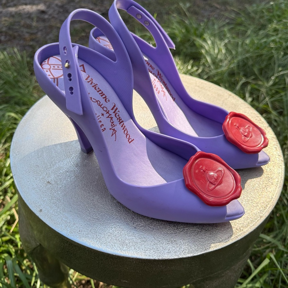 Vivienne Westwood Purple Heels with Red Detail